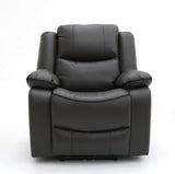 Grey Leather Effect Electric Recliner Armchair
