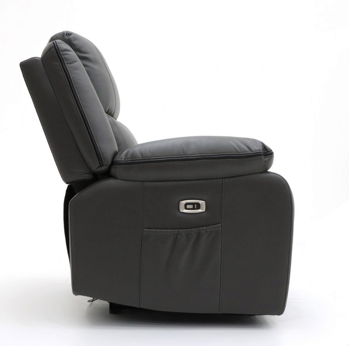 Black Leather Effect Electric Recliner Armchair