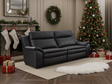 Boston Genuine Leather Electric Recliner Sofa Black 3 Seater - Ready2Go Furniture