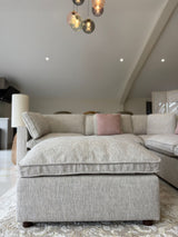 Santorini Sofa Grey Large Corner with Footstool - Ready2Go Furniture