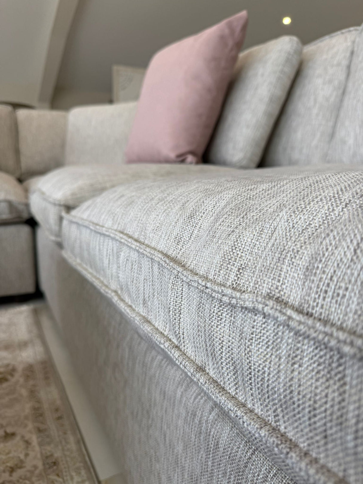 Santorini Sofa Grey Large Corner with Footstool - Ready2Go Furniture