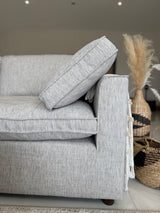 Santorini Sofa Grey Large Corner with Footstool - Ready2Go Furniture