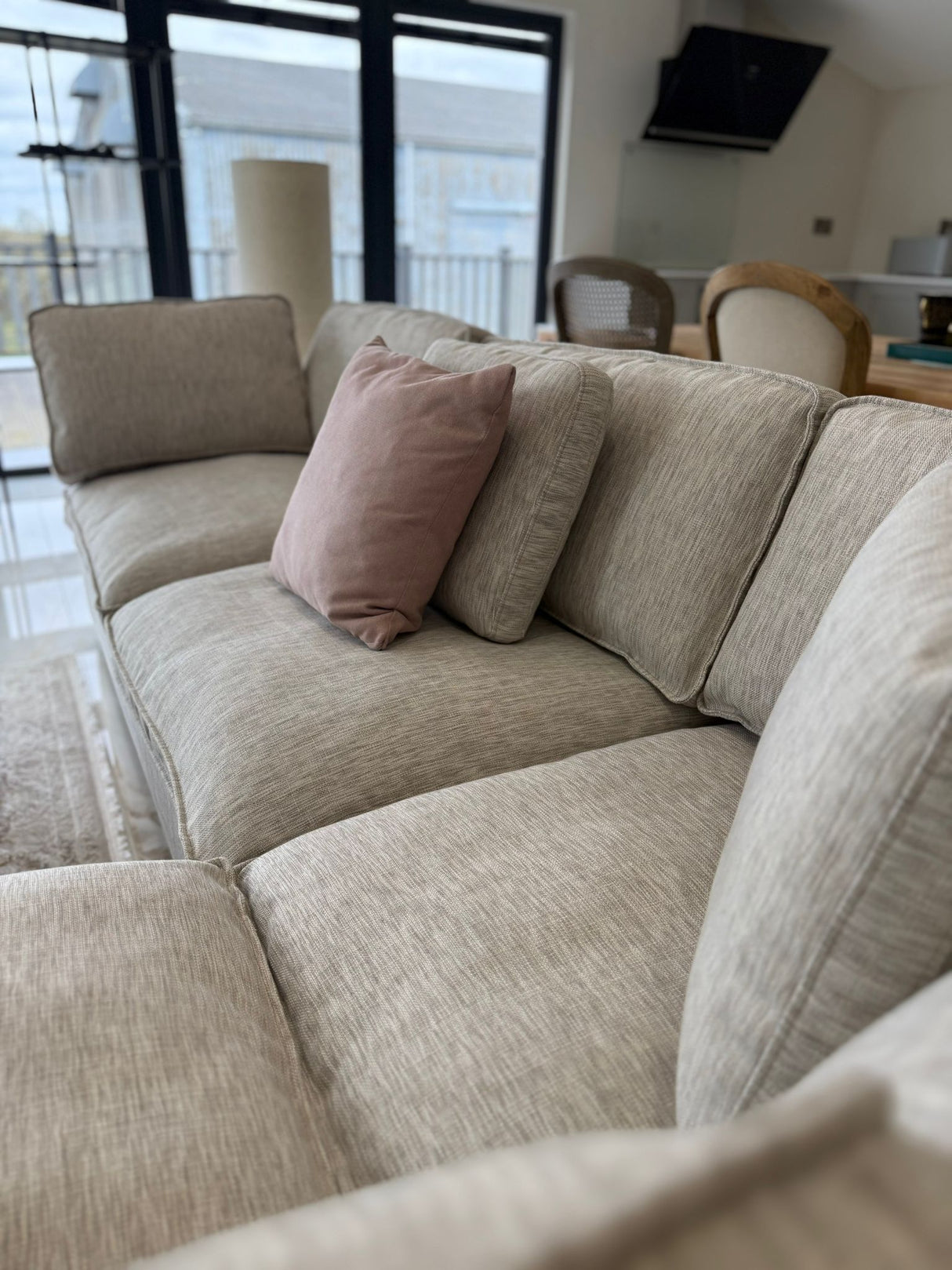Santorini Sofa Grey Large Corner with Footstool - Ready2Go Furniture