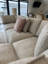 Santorini Sofa Grey Large Corner with Footstool - Ready2Go Furniture
