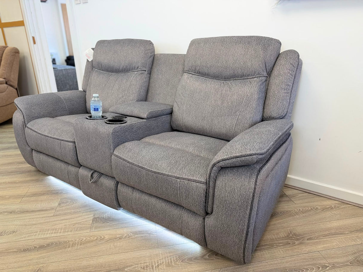 Paradise Cinema Sofa 3+2 Seater – Electric Recliner with Bluetooth, USB-C, LED Lights & Cooling Cup Holders – Grey