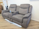 Paradise Cinema Sofa 3+2 Seater – Electric Recliner with Bluetooth, USB-C, LED Lights & Cooling Cup Holders – Grey