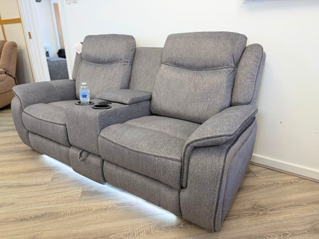 Paradise Cinema Sofa 3+2 Seater – Electric Recliner with Bluetooth, USB-C, LED Lights & Cooling Cup Holders – Grey
