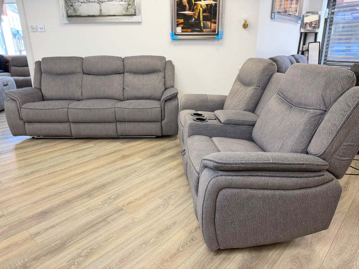 Paradise Cinema Sofa 3+2 Seater – Electric Recliner with Bluetooth, USB-C, LED Lights & Cooling Cup Holders – Grey
