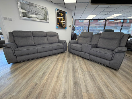 Paradise Cinema Sofa 3+2 Seater – Electric Recliner with Bluetooth, USB-C, LED Lights & Cooling Cup Holders – Grey