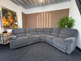Diego Power Recliner Corner Tech Sofa, Chunky Chenille Charcoal