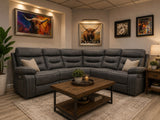 RENZO Grey Electric Recliner Modular Corner Sofa with USB Charging
