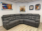 RENZO Grey Electric Recliner Modular Corner Sofa with USB Charging