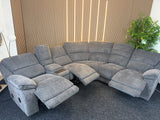 Diego Power Recliner Corner Tech Sofa, Chunky Chenille Charcoal