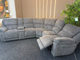 Diego Power Recliner Corner Tech Sofa, Chunky Chenille Charcoal