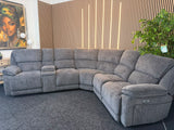 Diego Power Recliner Corner Tech Sofa, Chunky Chenille Charcoal