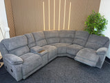Diego Power Recliner Corner Tech Sofa, Chunky Chenille Charcoal