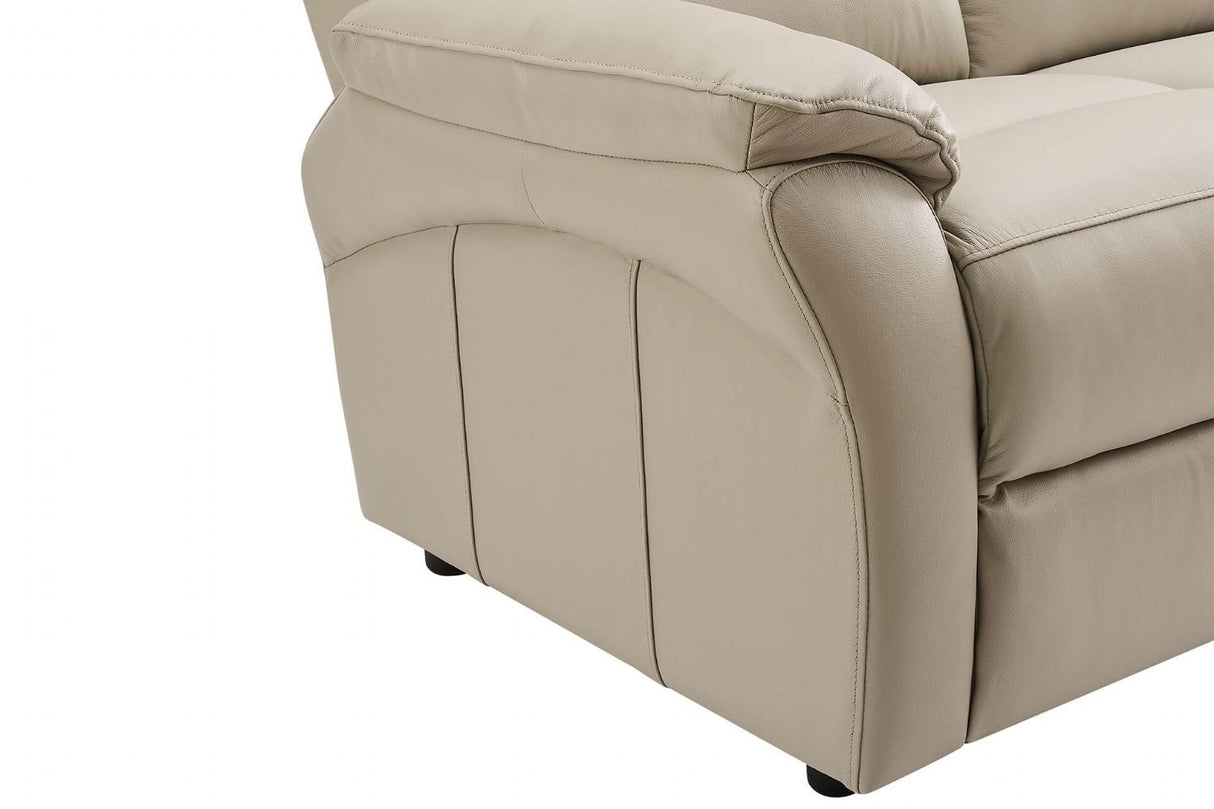 Cashmere Leather Large 3 Seater Sofa with Cushioned Arms