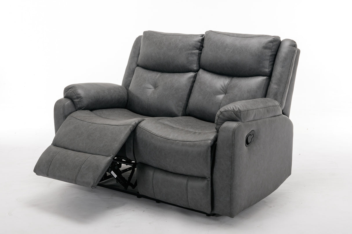 Belair 2 Seater With Manual Recliner Sofa - Grey