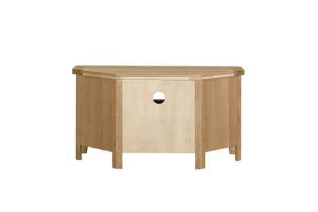 Natural Oak 2 Drawer Corner TV Media Entertainment Unit