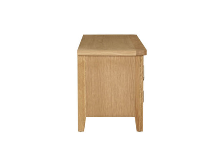 Natural Oak 2 Door TV Media Unit with Middle Shelf