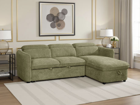 Green Fabric Universal Corner Chaise Sofabed
