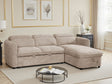 Beige Fabric Universal Corner Chaise Sofabed