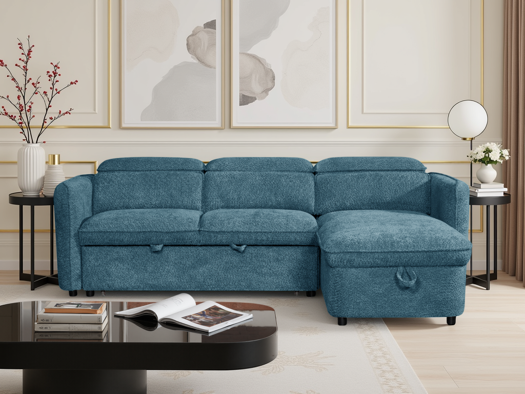 Capri Sofabed Blue Universal Corner - Ready2Go Furniture