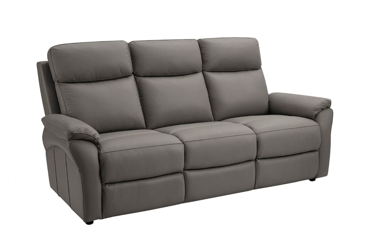 Truffle Leather Large 3 Seater Sofa with Cushioned Arms