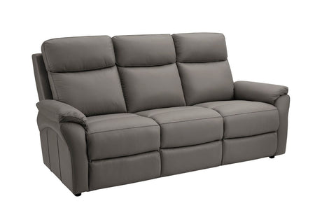 Truffle Leather Large 3 Seater Sofa with Cushioned Arms