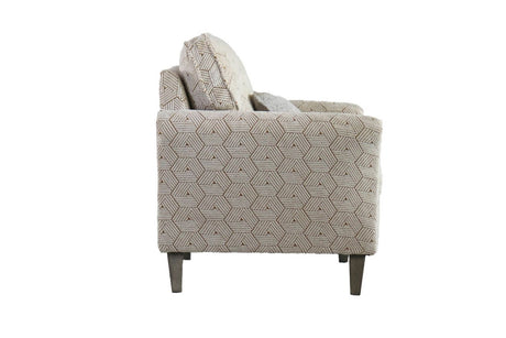 Mustard Fabric Armchair with Bolster Cushions