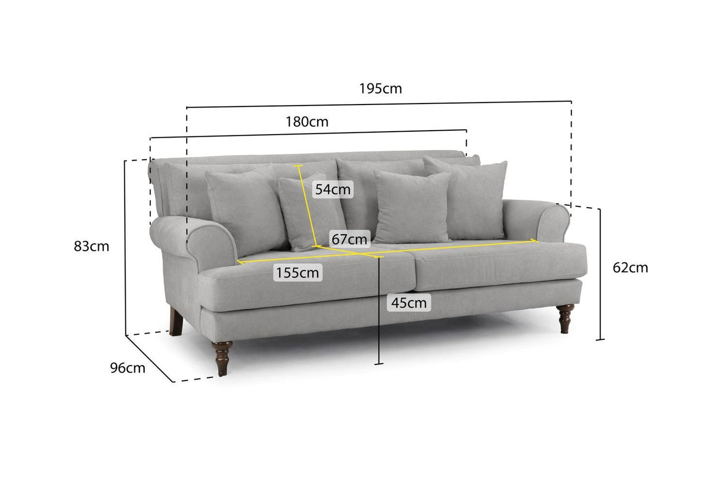 Zageb 3 Seater Sofa