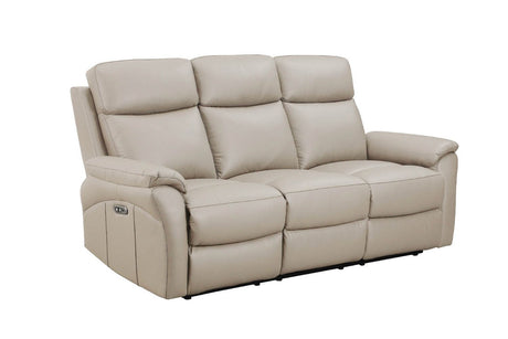Cashmere Cream Leather 3 Seater Electric Recliner Sofa
