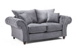 Grey Fabric 2 Seater Fullback Sofa with Tufted Arms