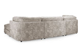 Truffle Fabric Large U Shaped Fullback Corner Sofa