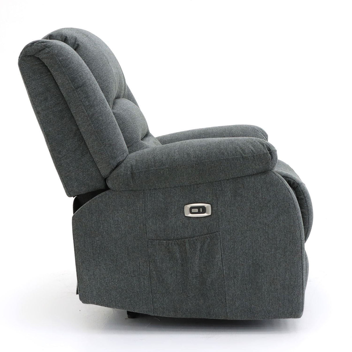 Graphite Leather Effect 2 Seater Electric Recliner with USB
