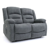 Graphite Leather Effect 2 Seater Electric Recliner with USB