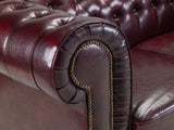 Oxblood Red Bonded Leather Buttoned Back Chesterfield Chair