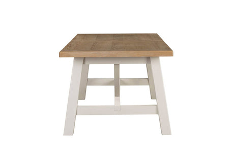 Taupe Wooden Oak Top Refectory Large Extending Dining Table