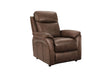 Brown Leather Upholstered Armchair Padded Armrests