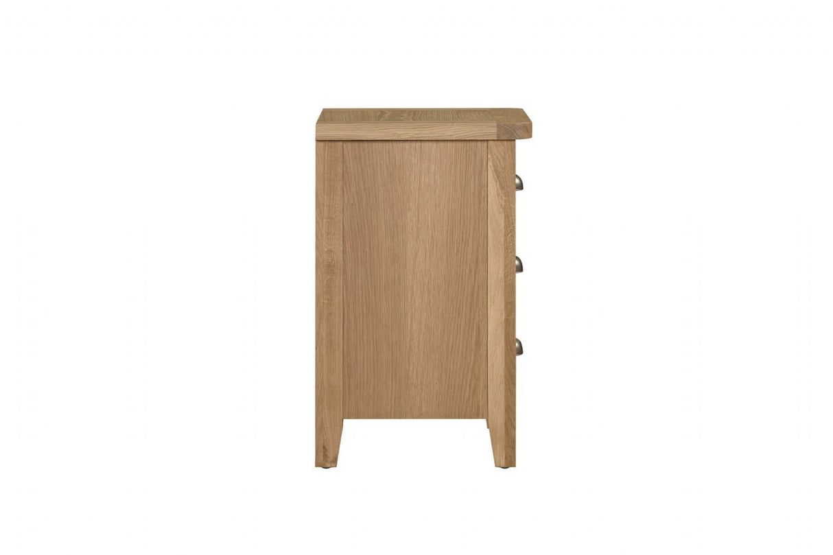 Marsden Bedside Table 3 Drawer Natural Oak (Nett)