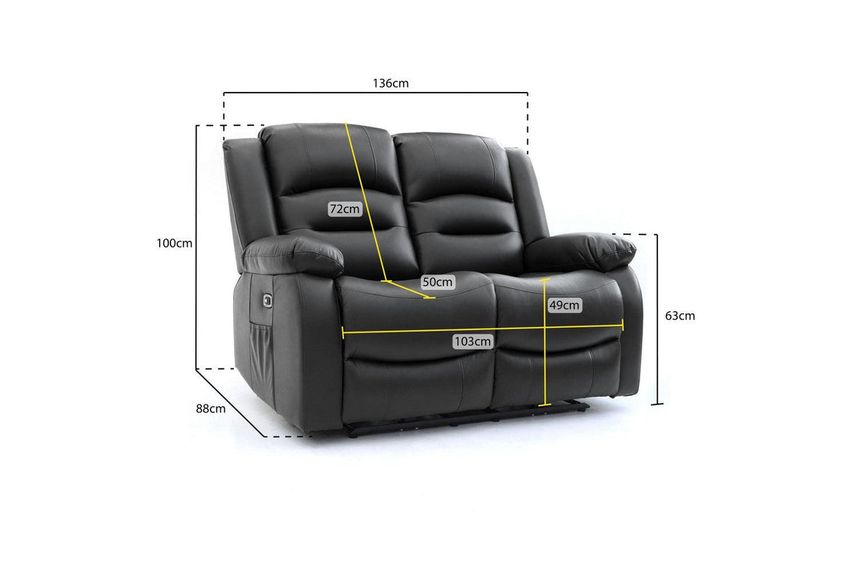 Luca Electric Recliner Sofa 2 Seater