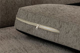 Mocha Grey Chenille Fabric Square Footstool
