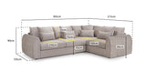 Grey Velvet Corner Group Sofa Right Hand Facing