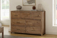 Rustic Wooden 3 Over 4 Drawer Dressing Chest