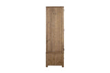 Rustic Solid Wood 2 Door Double Wardrobe with Drawer