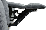 Grey Fabric Electric Recliner Armchair Pillow Top Arms