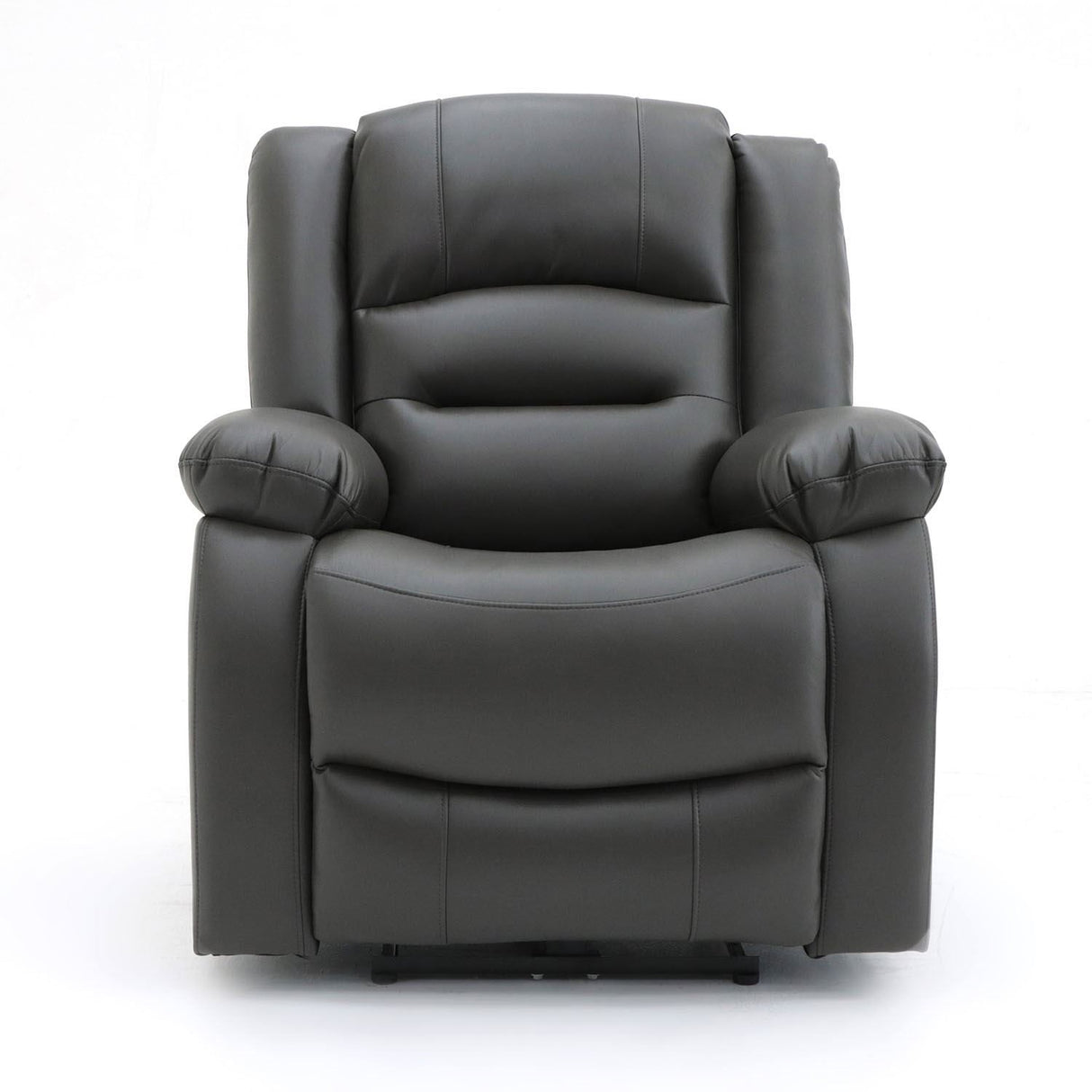 Grey Leather Effect Electric Recliner Armchair