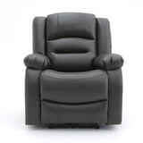 Grey Leather Effect Electric Recliner Armchair