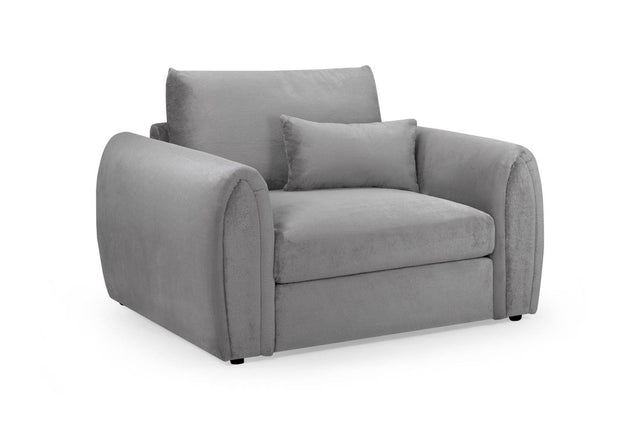 Grey Velvet Fabric Upholstery Armchair