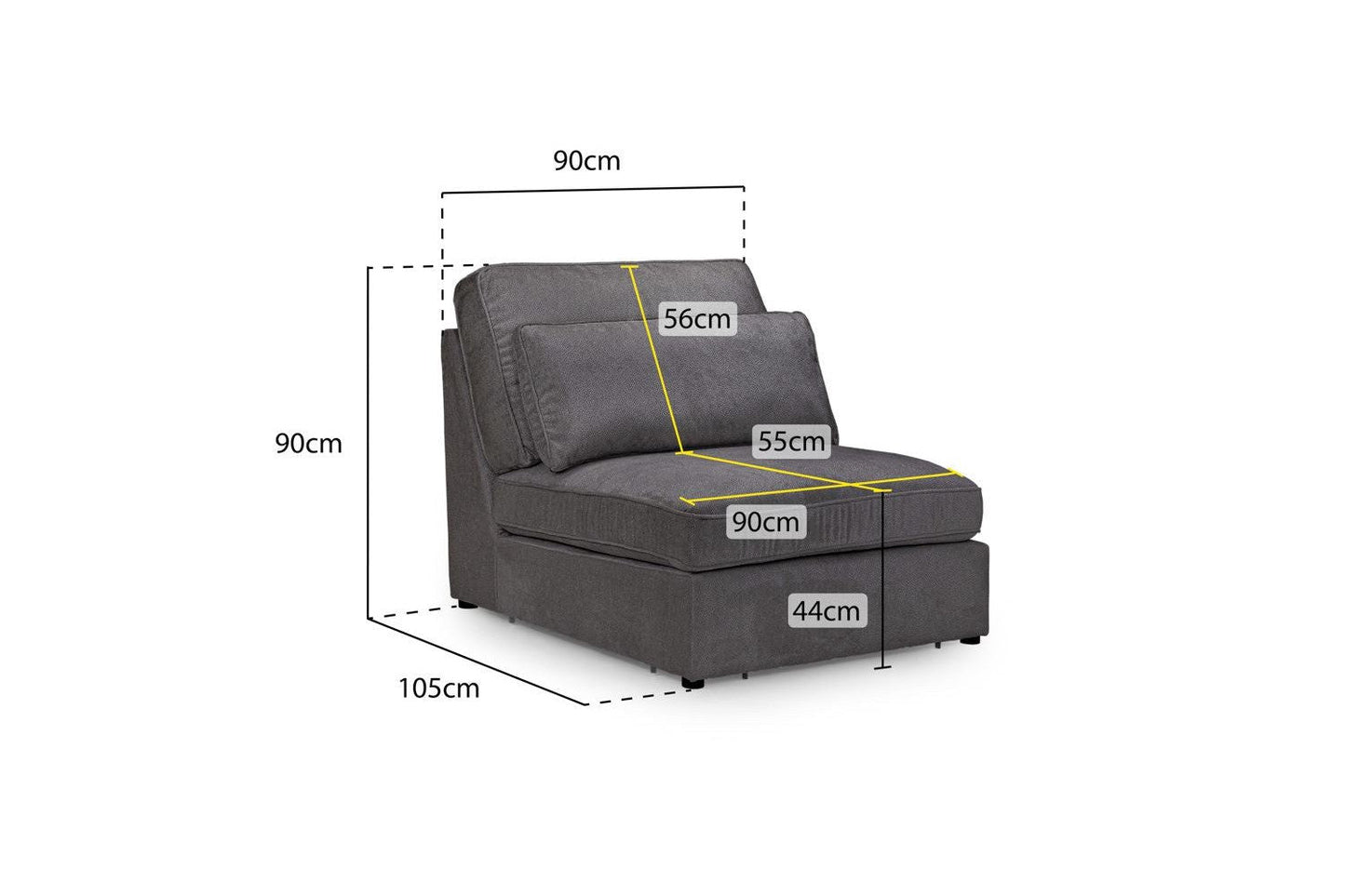 Salem Armless Piece Sofa